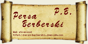 Persa Berberski vizit kartica